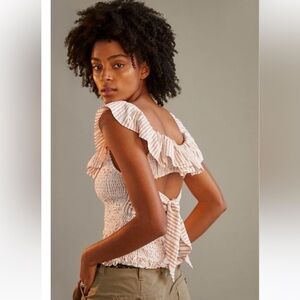 ANTHROPOLOGIE RUFFLED SMOCKED BLOUSE size M